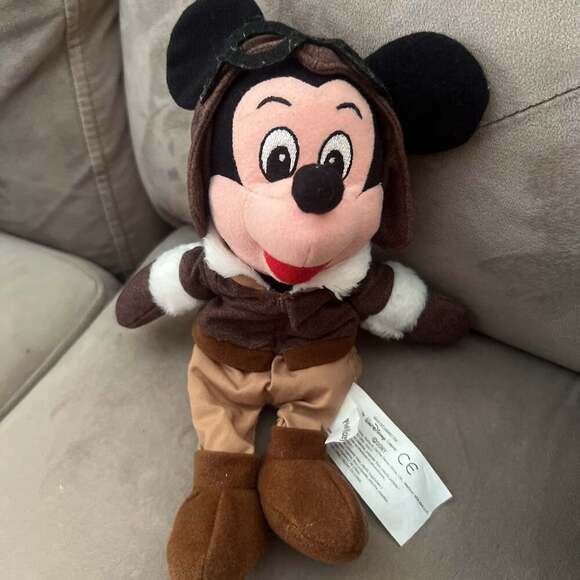Disney Other - Disney PILOT MICKEY Plush Stuffed Character 9.5” Disneyland